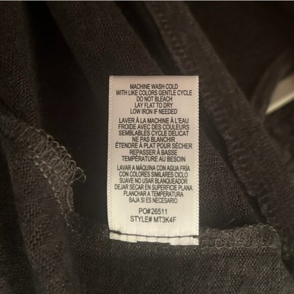 Bobeau Gray Long Sleeve Henley Tee L – Lightweight Sheer Knit Top - Picture 5 of 5